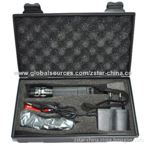 Mini 3W Zoom Aluminum Flashlight with HID, 100-200m Longest Range